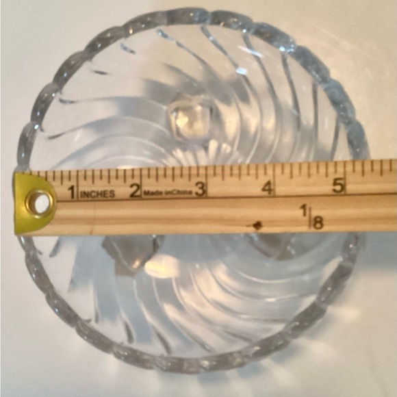 Footed Nut Bowl Clear Fostoria Colony Pattern Swirl Candy Dish - Picture 4 of 6